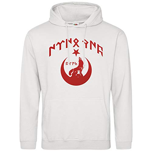 AkyTEX Kök Böri Göktürk Türkei Türkiye Hoodie Kapuzenpullover Hoody Kurt (Weiss, M) von AkyTEX