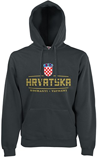 AkyTEX Kroatien Hrvatska Fan-Hoodie EM-2021 Kapuzenpullover Graphit XXL AkyTEX Kroatien Hrvatska Fan-Hoodie EM-2021 Kapuzenpullover Graphit XXL von AkyTEX