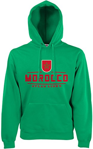 AkyTEX Marokko Morocco Fan Hoodie Kapuzenpullover WM2018 Maigrün M von AkyTEX