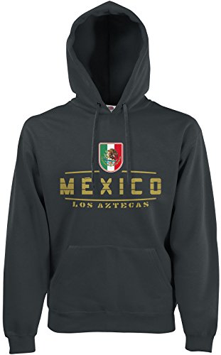 AkyTEX Mexiko Mexico Fan Hoodie Kapuzenpullover WM2018 Graphit L von AkyTEX