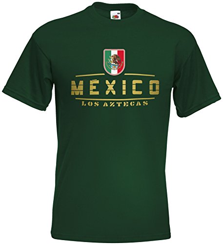 AkyTEX Mexiko Mexico Fanshirt T-Shirt WM2018 Flaschengrün XXL von AkyTEX