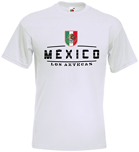 AkyTEX Mexiko Mexico Fanshirt T-Shirt WM2018 Weiß XL von AkyTEX