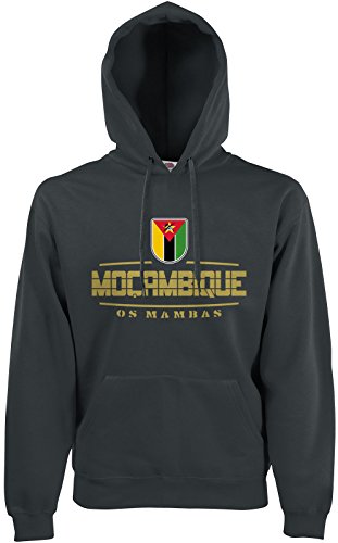 AkyTEX Mosambik Moçambique Fan Hoodie Kapuzenpullover WM2018 Graphit XL von AkyTEX