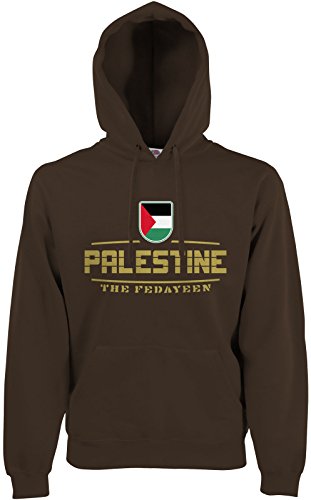 AkyTEX Palästina Palestine Fan Hoodie Kapuzenpullover WM2018 Chocolate XXL von AkyTEX