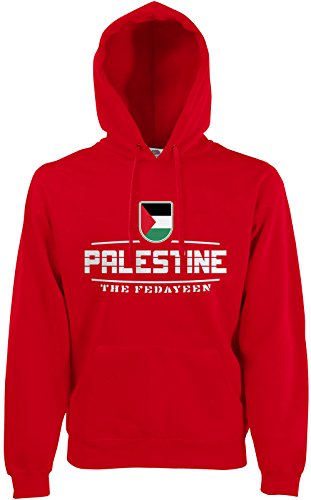 AkyTEX Palästina Palestine Fan Hoodie Kapuzenpullover WM2018 Rot S von AkyTEX