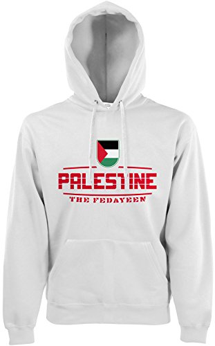 AkyTEX Palästina Palestine Fan Hoodie Kapuzenpullover WM2018 Weiß M von AkyTEX