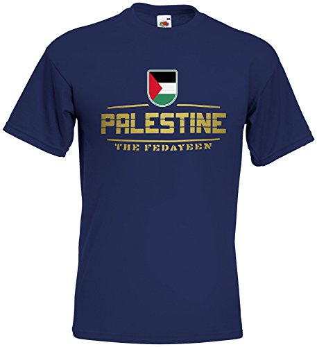 AkyTEX Palästina Palestine Fanshirt T-Shirt WM2018 Navyblau L von AkyTEX
