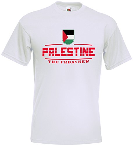 AkyTEX Palästina Palestine Fanshirt T-Shirt WM2018 Weiß M von AkyTEX