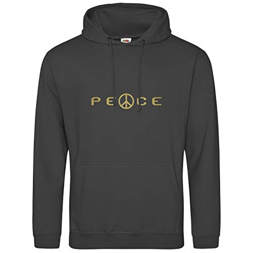 AkyTex Peace CND Hoodie Symbol Frieden Nuklear Abrüstung Kapuzenpullover Sweatshirt (Graphit, M) von AkyTex