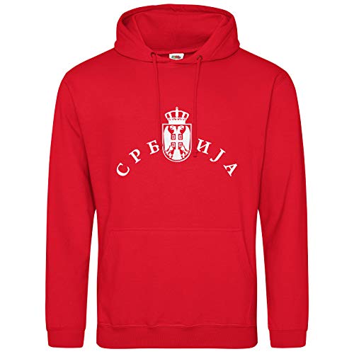 AkyTEX Serbien Hoodie Kapuzenpullover Hoody Wappen Samo sloga Srbina spasava (Rot, S) von AkyTEX