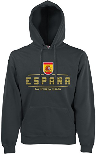 AkyTEX Spanien Espana Fan-Hoodie EM-2021 Kapuzenpullover Graphit XL AkyTEX Spanien Espana Fan-Hoodie EM-2021 Kapuzenpullover Graphit XL von AkyTEX