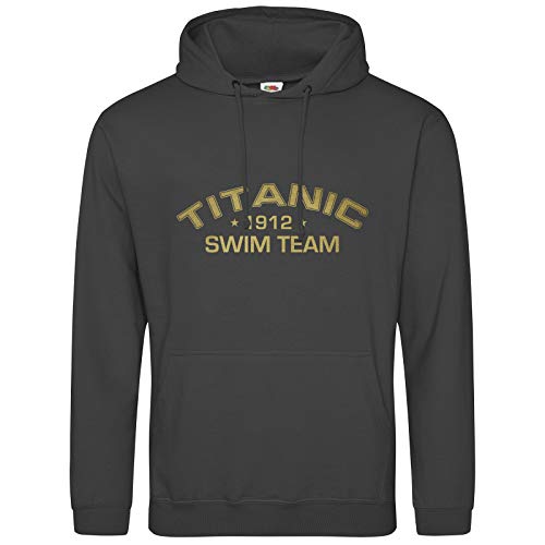 AkyTEX Titanic Swim Team 1912 Hoodie Kapuzenpullover Hoody (Graphit, XXL) von AkyTEX