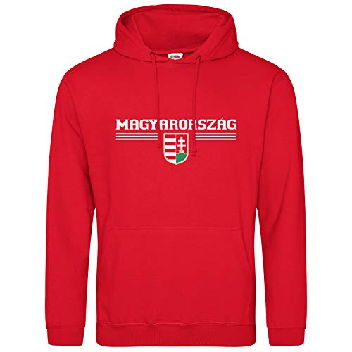 AkyTEX Ungarn Magyarorszag Hoodie Kapuzenpullover Hoody Wappen (Rot, M) von AkyTEX