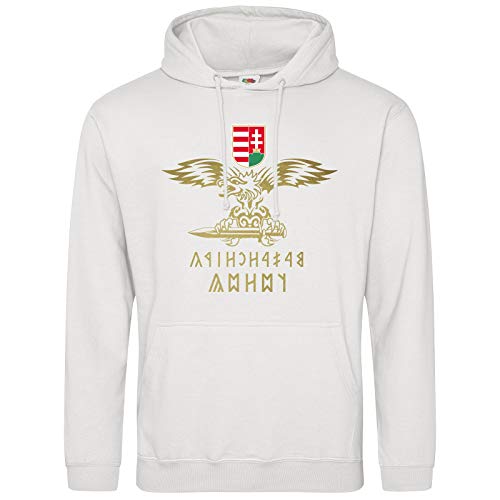 AkyTEX Ungarn Magyarorszag Turul Hoodie Kapuzenpullover Hoody Wappen (Weiss, M) von AkyTEX