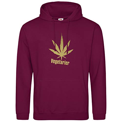 AkyTEX Vegetarier Hanf Hoodie Kapuzenpullover Hoody (Burgund, L) von AkyTEX