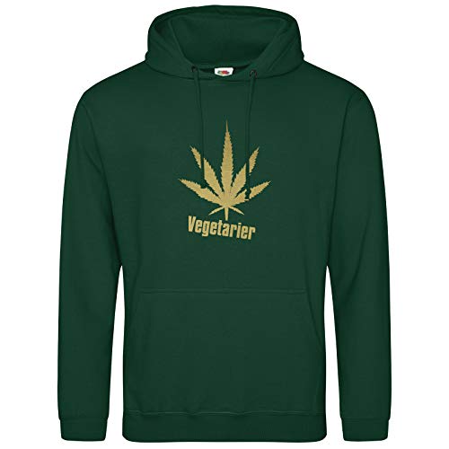 AkyTEX Vegetarier Hanf Hoodie Kapuzenpullover Hoody (Flaschengrün, L) von AkyTEX