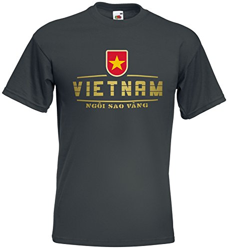 AkyTEX Vietnam Fanshirt T-Shirt WM2018 Graphit S von AkyTEX