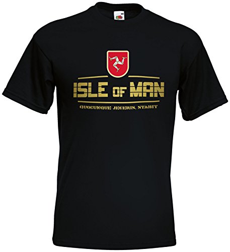 Isle of Man EM T-Shirt 2021 Fanshirt Schwarz M von AkyTEX