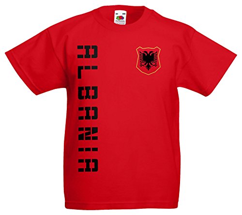 Albanien Shqiperia Kinder-Shirt Name Nummer Trikot EM-2021 Rot 152 von AkyTEX