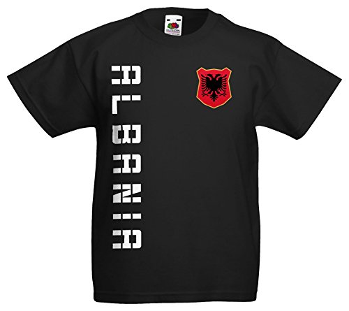 Albanien Shqiperia Kinder-Shirt Name Nummer Trikot EM-2021 Schwarz 140 von AkyTEX