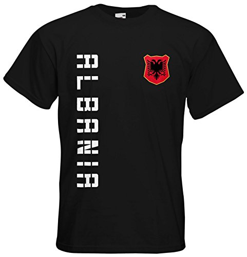 Albanien Shqiperia T-Shirt Name Nr Fanshirt Trikot EM-2021 Schwarz L von AkyTEX