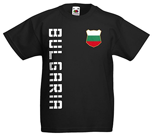 Bulgarien Bulgaria Kinder-Shirt Name Nummer Trikot EM-2021 Schwarz 164 von AkyTEX