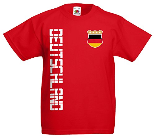 Deutschland Kinder-Shirt Name Nummer Trikot EM-2021 Rot 116 von AkyTEX