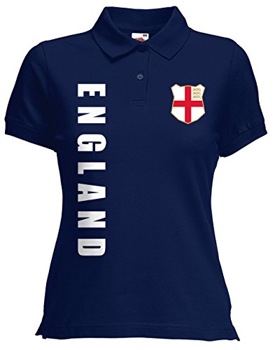 England Damen Polo-Shirt Name Nummer EM-2021 Trikot Navyblau M von AkyTex