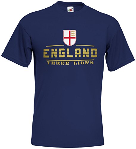England EM T-Shirt 2021 Fanshirt Navyblau XXL von AkyTEX