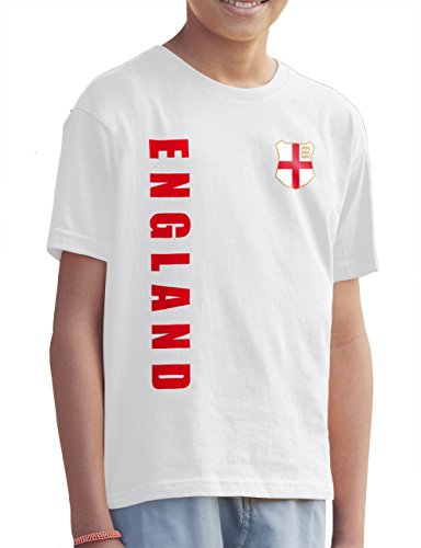 England Kinder T-Shirt Name Nummer EM-2021 Trikot Weiß 164 von AkyTex