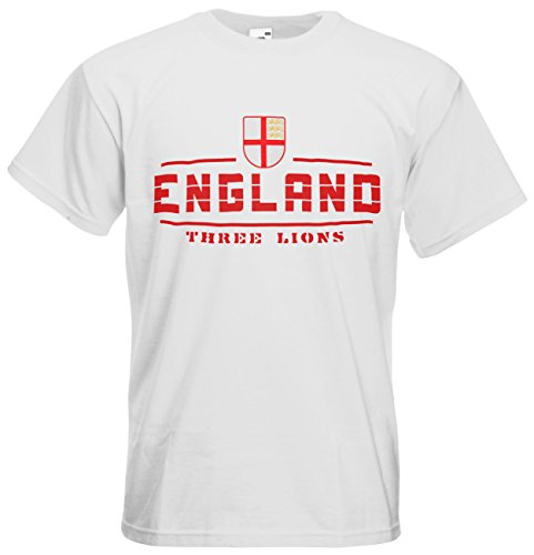 England T-Shirt Fanshirt Nation EM-2021 Weiß L von AkyTEX