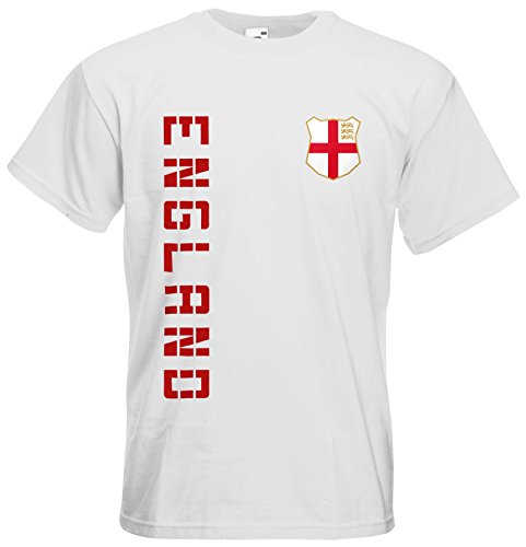 England T-Shirt Trikot Basic EM-2021 Weiß XXL von AkyTEX