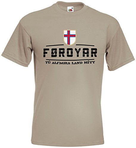 Färöer EM T-Shirt 2021 Fanshirt Khaki L von AkyTEX