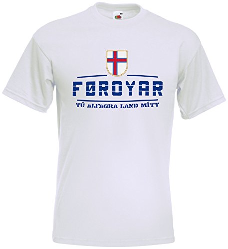 Färöer EM T-Shirt 2021 Fanshirt Weiß L von AkyTEX