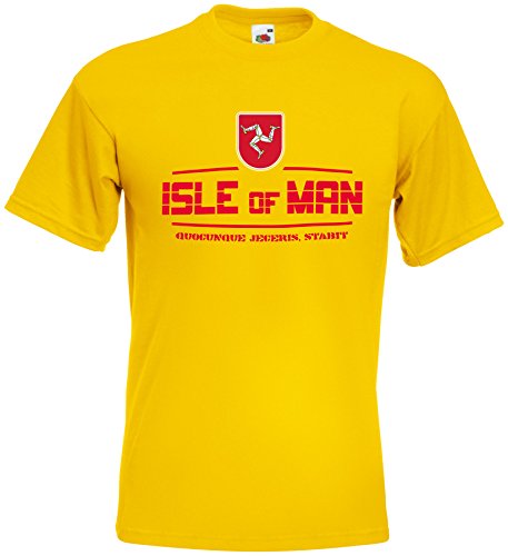 Isle of Man EM T-Shirt 2021 Fanshirt Gelb M von AkyTEX