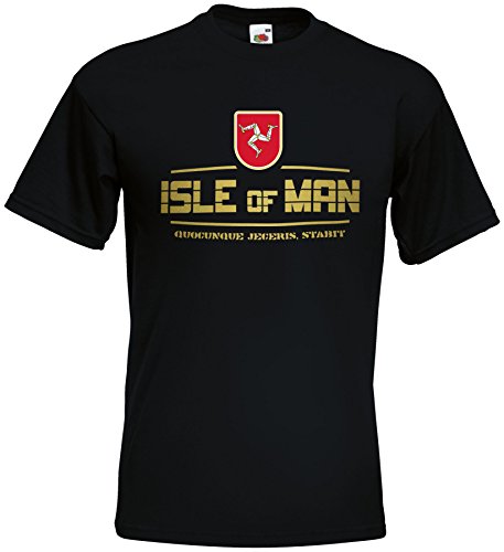 Isle of Man EM T-Shirt 2021 Fanshirt Schwarz L von AkyTEX