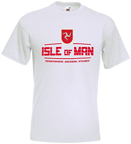 Isle of Man EM T-Shirt 2021 Fanshirt Weiß L von AkyTEX