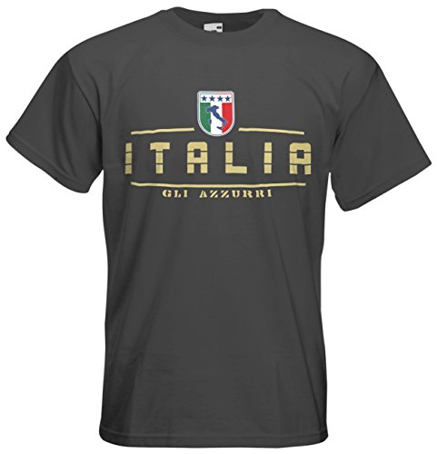 Italien Italia T-Shirt Fanshirt Nation EM-2021 Graphit L von AkyTEX