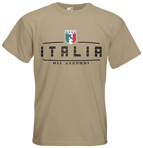 Italien Italia T-Shirt Fanshirt Nation EM-2021 Khaki XXL Italien Italia T-Shirt Fanshirt Nation EM-2021 Khaki XXL von AkyTEX