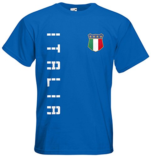 Italien Italia T-Shirt Name Nummer Fanshirt Trikot EM-2021 Royalblau XXL von AkyTEX