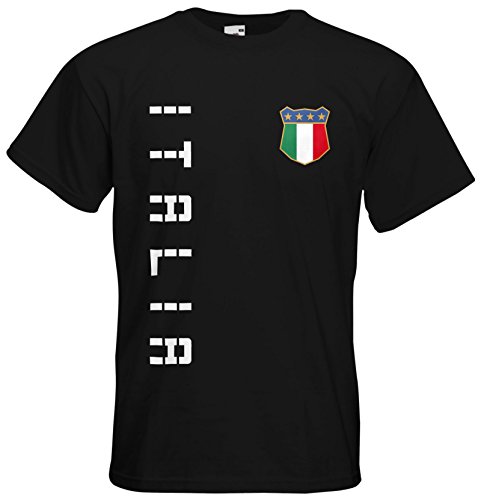 Italien Italia T-Shirt Name Nummer Fanshirt Trikot EM-2021 Schwarz S von AkyTEX
