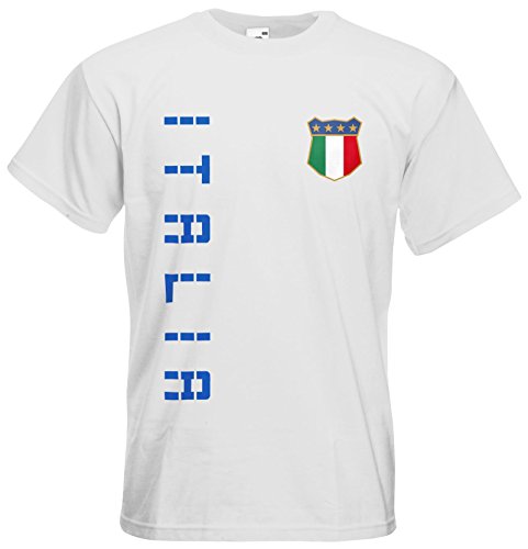 Italien Italia T-Shirt Trikot Basic EM-2021 Weiß L von AkyTEX