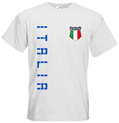 Italien Italia T-Shirt Trikot Basic EM-2021 Weiß S von AkyTEX