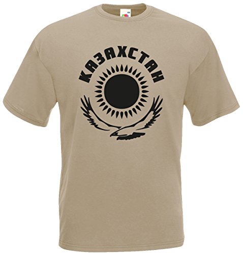 Kasachstan Ka3axctah T-Shirt Fanshirt Trikot EM-2021 Khaki L von AkyTEX