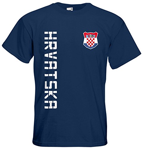 Kroatien Hrvatska T-Shirt Name Nr Fanshirt Trikot EM-2021 Navyblau L von AkyTEX