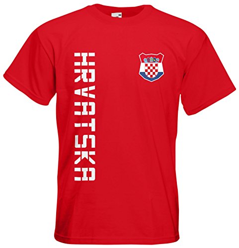 Kroatien Hrvatska T-Shirt Name Nr Fanshirt Trikot EM-2021 Rot L von AkyTEX