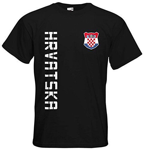 Kroatien Hrvatska T-Shirt Name Nr Fanshirt Trikot EM-2021 Schwarz L von AkyTEX