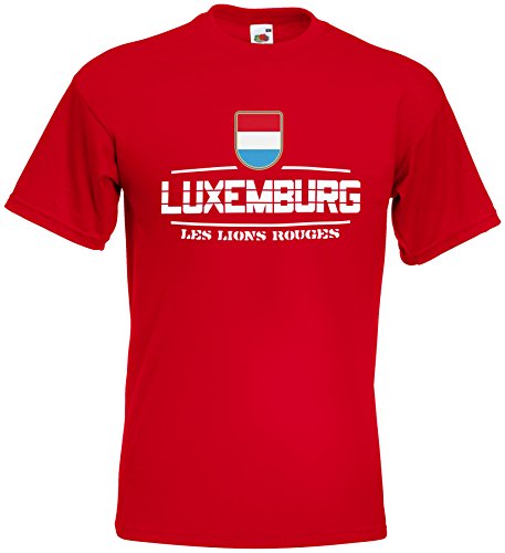 Luxemburg EM T-Shirt 2021 Fanshirt Rot XXL von AkyTEX