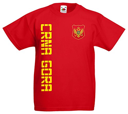 Montenegro CRNA Gora Kinder-Shirt Name Nummer Trikot EM-2021 Rot 164 von AkyTEX