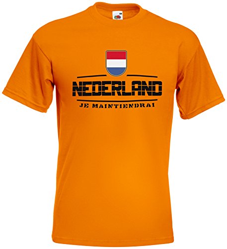 Niederlande Nederland EM T-Shirt 2021 Fanshirt Orange L von AkyTEX
